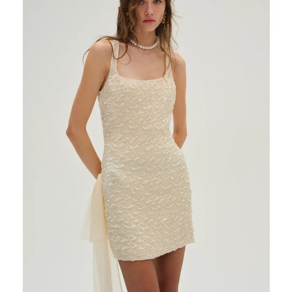 NWT FOR LOVE AND LEMONS FROSTED ORANZA MINI DRESS IN CREAM #2 SIZE S - Picture 1 of 10